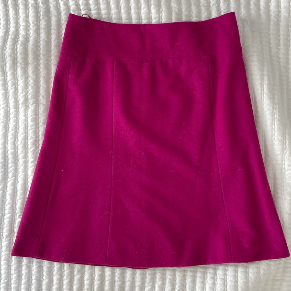J. CREW Francie Fuchsia Wool Cashmere Blend Skirt